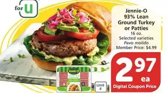 Vons Jennie-O 93% Lean Ground Turkey or Patties offer