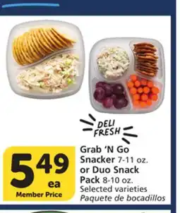 Vons Grab'N Go Snacker 7-11 oz. or Duo Snack Pack 8-10 oz offer