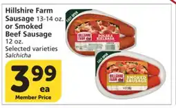 Vons Hillshire Farm Sausage 13-14 oz. or Smoked Beef Sausage 12 oz offer