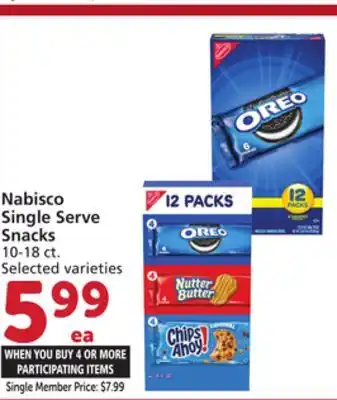 Vons Nabisco Single Serve Snacks offer