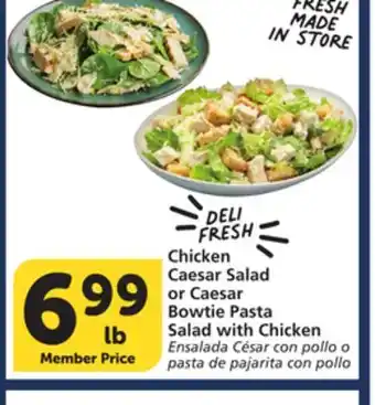 Vons Chicken Caesar Salad or Caesar Bowtie Pasta Salad with Chicken offer