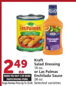 Vons Kraft Salad Dressing 16 oz. or Las Palmas Enchilada Sauce 28 oz offer