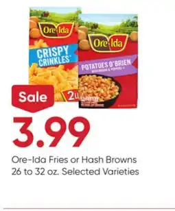 Stater Bros Ore-Ida Fries or Hash Browns offer