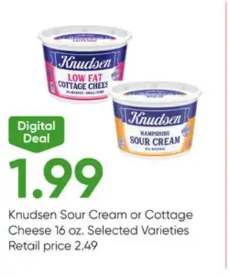 Stater Bros Knudsen Sour Cream or Cottage Cheese offer