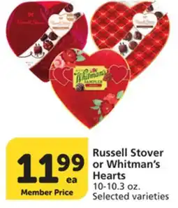 Vons Russell Stover or Whitman's Hearts offer