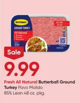 Stater Bros Fresh All Natural Butterball Ground Turkey offer