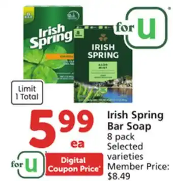 Vons Irish Spring Bar Soap offer