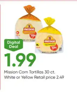 Stater Bros Mission Corn Tortillas 30 ct. White or Yellow offer