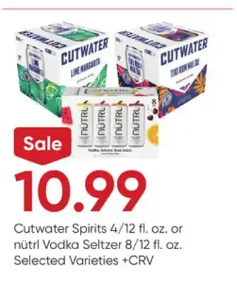 Stater Bros Cutwater Spirits 4/12 fl. oz. or nütrl Vodka Seltzer 8/12 fl. oz offer