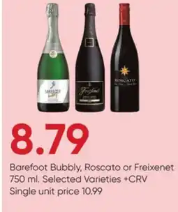 Stater Bros Barefoot Bubbly, Roscato or Freixenet offer