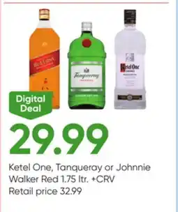 Stater Bros Ketel One, Tanqueray or Johnnie Walker Red offer