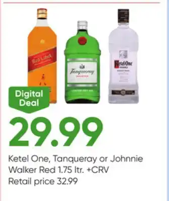 Stater Bros Ketel One, Tanqueray or Johnnie Walker Red offer