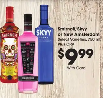 Ralphs Smirnoff, Skyy or New Amsterdam offer