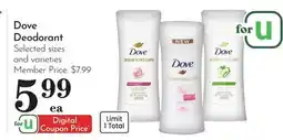 Pavilions Dove Deodorant offer