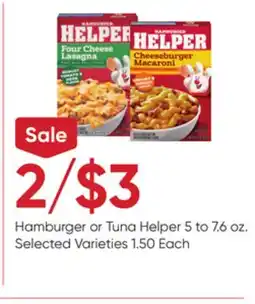 Stater Bros Hamburger or Tuna Helper offer