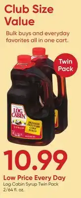 Stater Bros Log Cabin Syrup Twin Pack offer