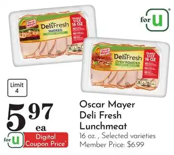 Pavilions Oscar Mayer Deli Fresh Lunchmeat offer