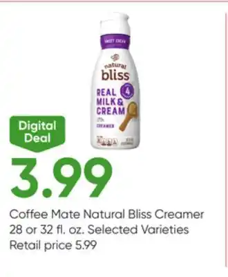 Stater Bros Coffee Mate Natural Bliss Creamer offer