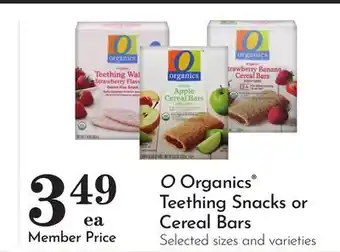 Pavilions O Organics Teething Snacks or Cereal Bars offer