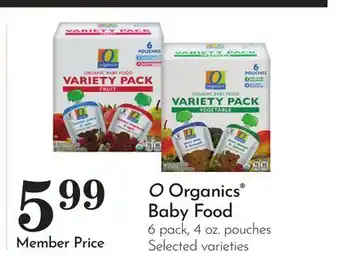 Pavilions O Organics Baby Food offer