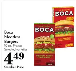 Pavilions Boca Meatless Burgers offer