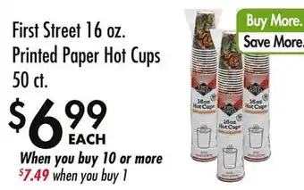 Smart & Final First Street 16 oz. Printed Paper Hot Cups 50 ct offer