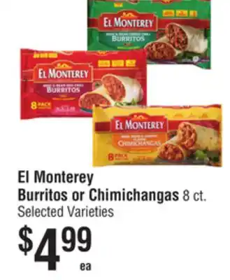 Smart & Final El Monterey Burritos or Chimichangas offer