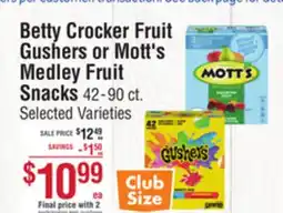 Smart & Final Betty Crocker Fruit Gushers or Mott's Medley Fruit Snacks offer