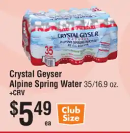 Smart & Final Crystal Geyser Alpine Spring Water offer