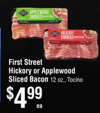 Smart & Final First Street Hickory or Applewood Sliced Bacon offer