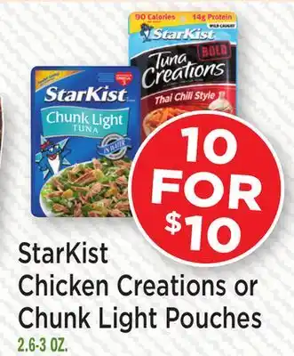 Heinen's StarKist Chicken Creations or Chunk Light Pouches offer