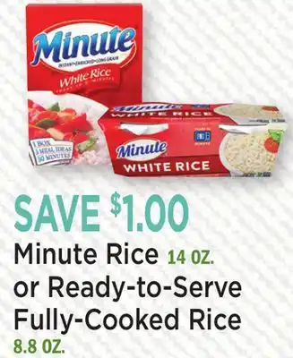 Heinen's Minute Rice 14 OZ. or Ready-to-Serve Fully-Cooked Rice 8.8 OZ offer