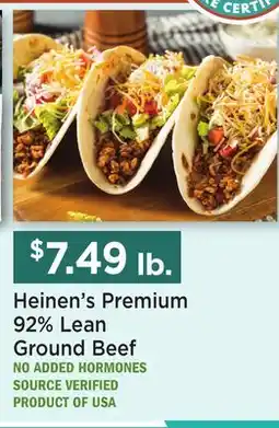 Heinen's Heinen's Premium 92% Lean Ground Beef offer