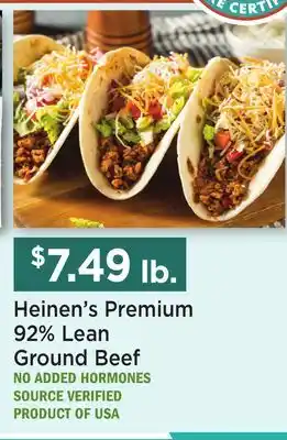 Heinen's Heinen's Premium 92% Lean Ground Beef offer