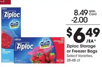 Ralphs Ziploc Storage or Freezer Bags offer