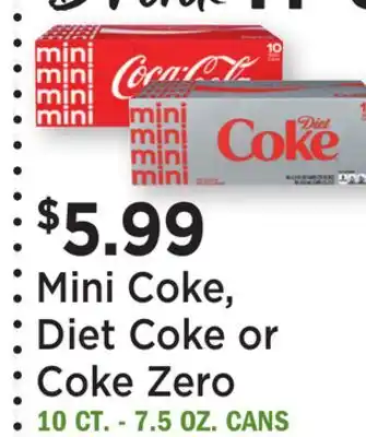 Heinen's Mini Coke, Diet Coke or Coke Zero offer