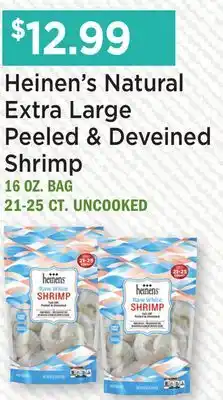 Heinen's Heinen's Natural Extra Large Peeled & Deveined Shrimp offer