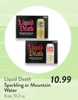 Fresh Thyme Liquid Death Sparkling or Mountain Water offer