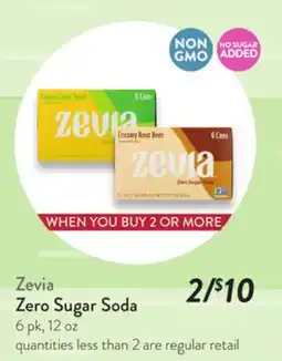 Fresh Thyme Zevia Zero Sugar Soda offer