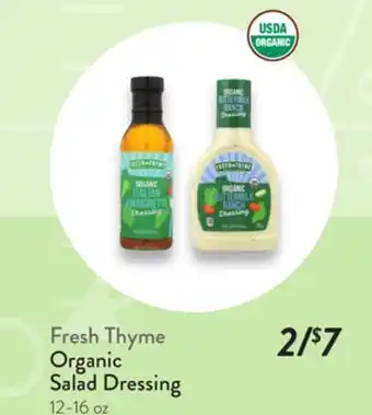 Fresh Thyme Organic Salad Dressing offer