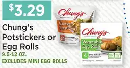 Heinen's Chung's Potstickers or Egg Rolls offer