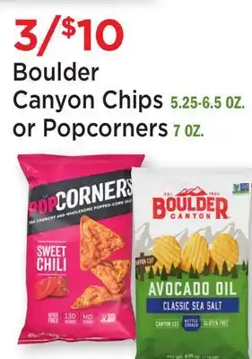 Heinen's Boulder Canyon Chips 5.25-6.5 OZ. or Popcorners 7 OZ offer