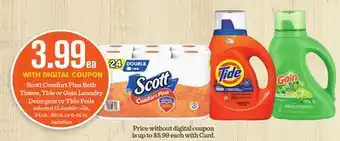 Mariano's Scott Comfort Plus Bath Tissue, Tide or Gain Laundry Detergent or Tide Pods offer