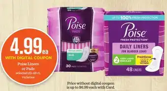 Mariano's Poise Liners or Pads offer