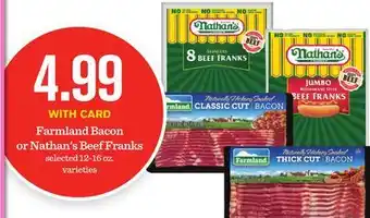 Mariano's Farmland Bacon or Nathan's Beef Franks offer