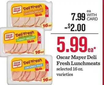 Mariano's Oscar Mayer Deli Fresh Lunchmeats offer