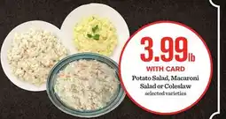 Mariano's Potato Salad, Macaroni Salad or Coleslaw offer