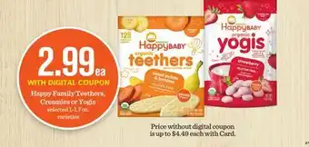 Mariano's Happy Family Teethers, Creamies or Yogis offer