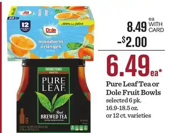 Mariano's Pure Leaf Tea or Dole Fruit Bowls offer