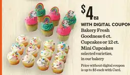 Mariano's Bakery Fresh Goodness 6 ct. Cupcakes or 12 ct. Mini Cupcakes offer